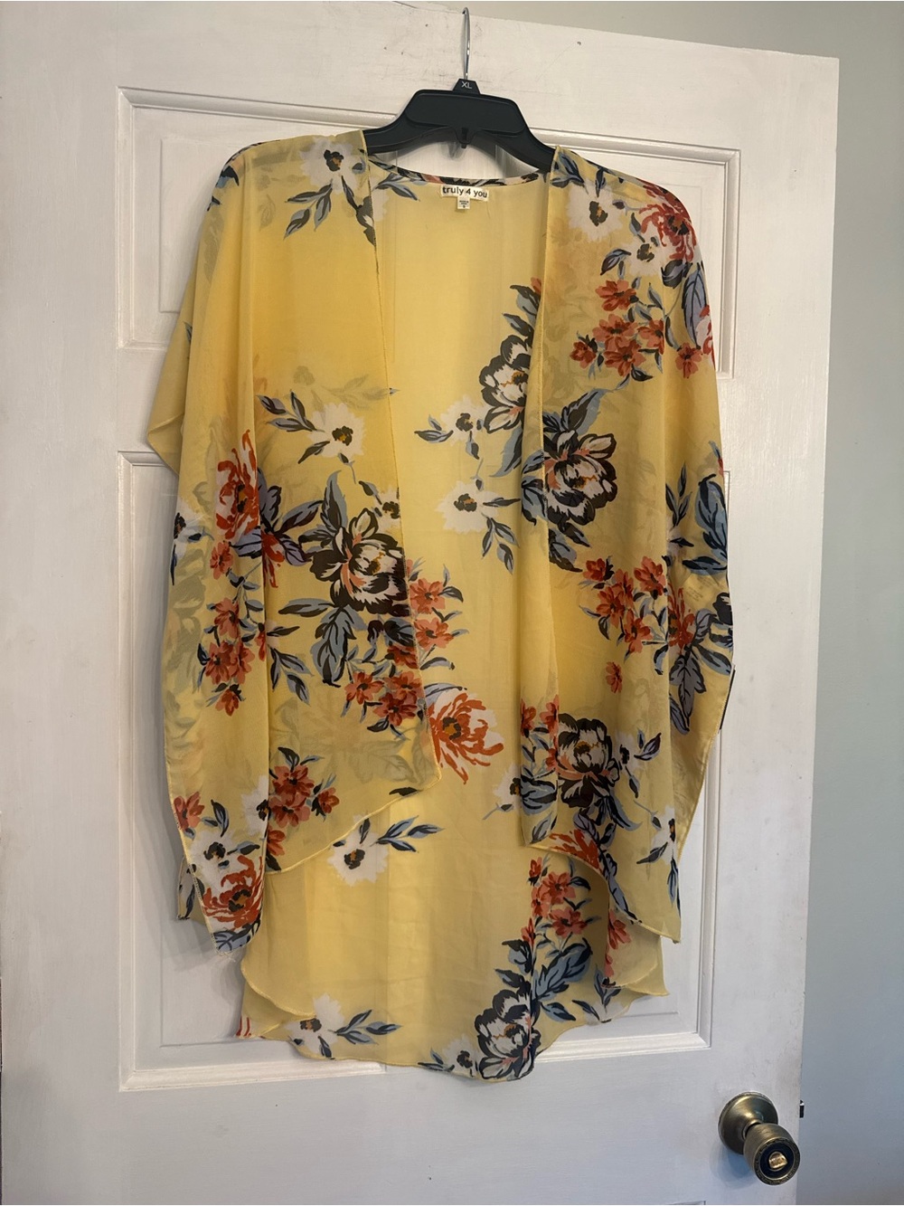Truly 4 You Sheer Floral Kimono - Soft Yellow